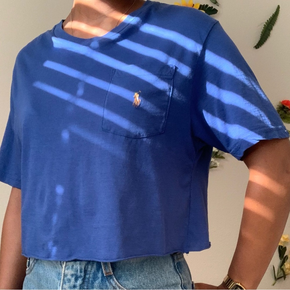 Vintage Ralph Lauren Cobalt Blue Upcycled Crop Top